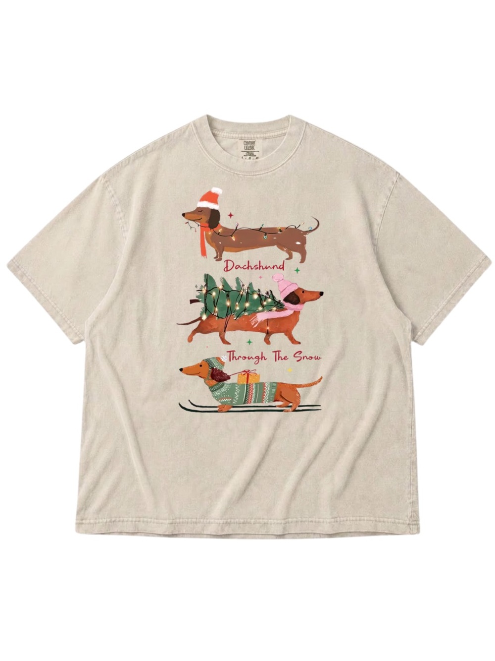Comfort Colors Ivory Holiday Dachshund Graphic Tee